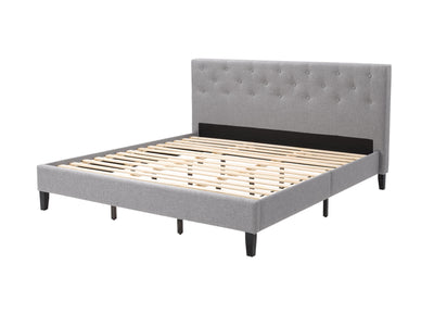 light grey Button Tufted King Bed Nova Ridge Collection product image by CorLiving#color_nova-ridge-light-grey