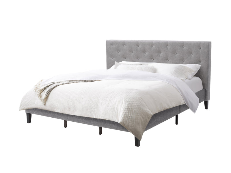 light grey Button Tufted King Bed Nova Ridge Collection product image by CorLiving