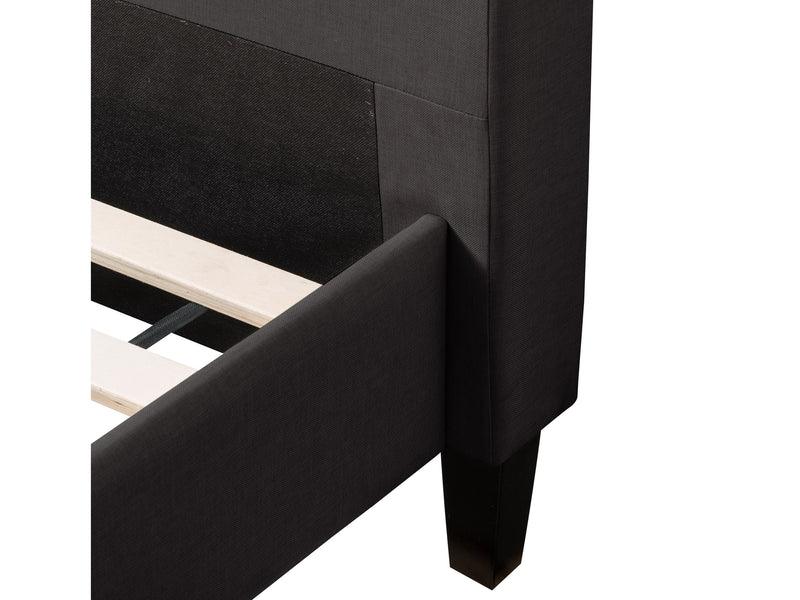 dark grey Upholstered Twin / Single Bed Bellevue Collection detail image by CorLiving