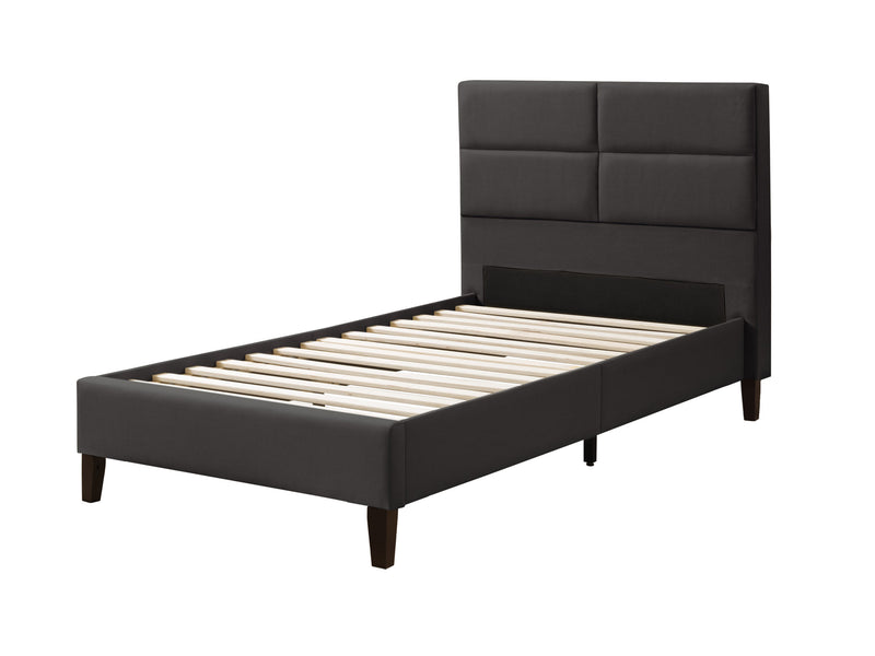 dark grey Upholstered Twin / Single Bed Bellevue Collection product image by CorLiving