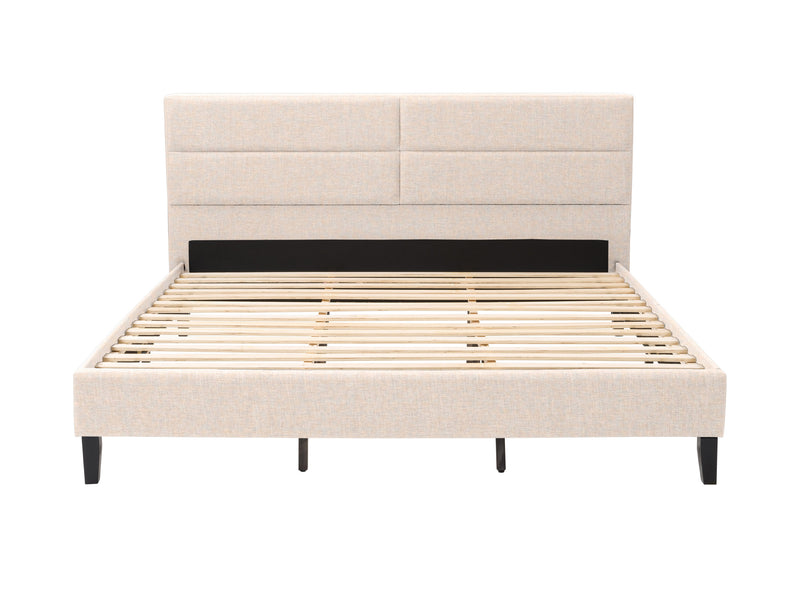 cream Upholstered King Bed Bellevue Collection product image by CorLiving