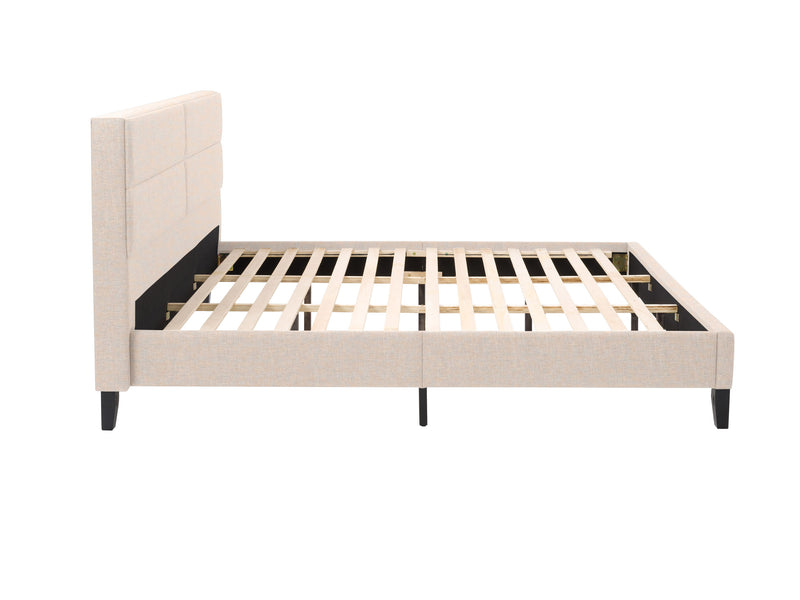 cream Upholstered King Bed Bellevue Collection product image by CorLiving