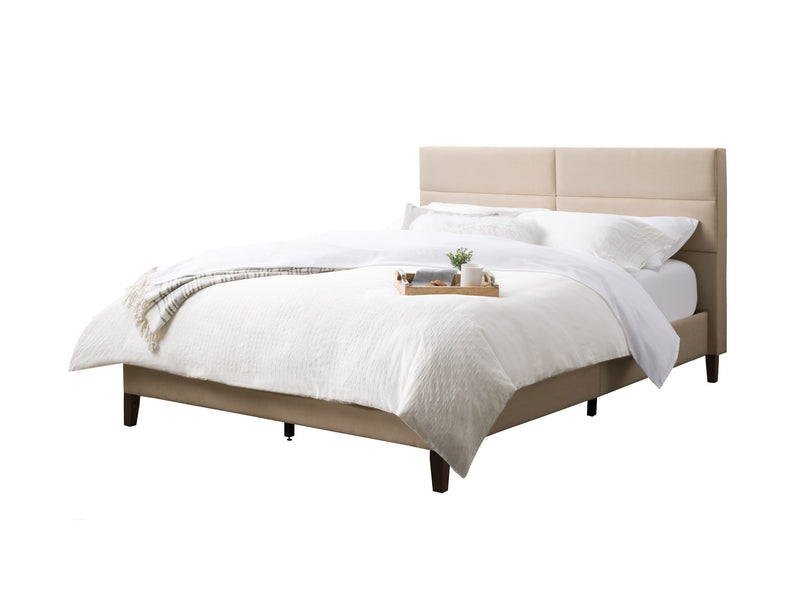 cream Upholstered Queen Bed Bellevue Collection product image by CorLiving