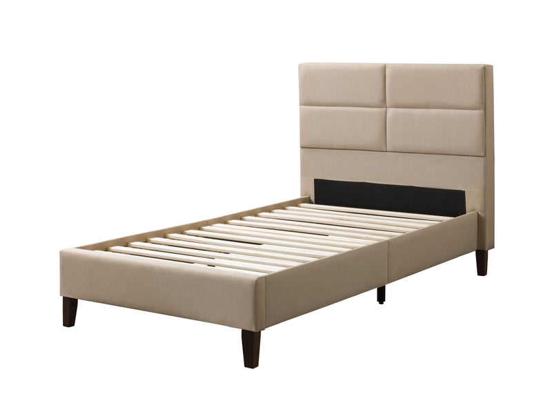 cream Upholstered Twin / Single Bed Bellevue Collection product image by CorLiving