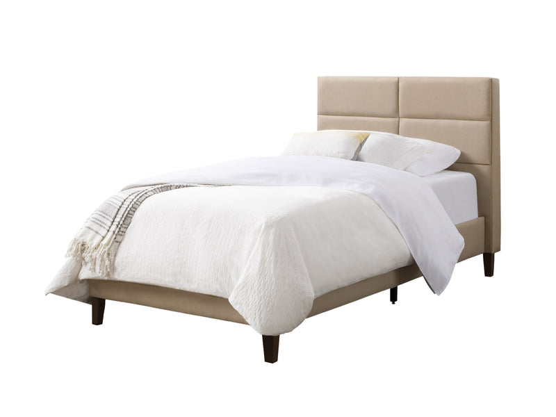 cream Upholstered Twin / Single Bed Bellevue Collection product image by CorLiving