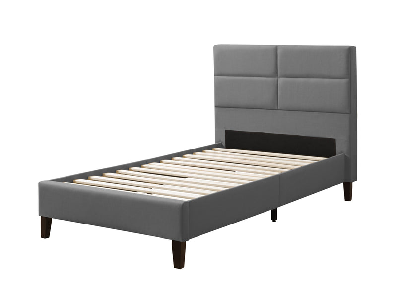 light grey Upholstered Twin / Single Bed Bellevue Collection product image by CorLiving