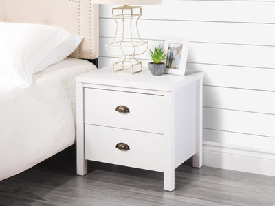 white 2 Drawer Night Stand Boston Collection lifestyle scene by CorLiving#color_white