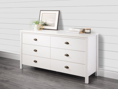 white 6 Drawer Dresser Boston Collection lifestyle scene by CorLiving#color_white