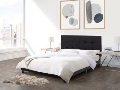 black Queen Panel Bed Ellery Collection lifestyle scene by CorLiving#color_ellery-black