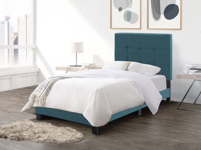 Blue Twin / Single Panel Bed Ellery Collection lifestyle scene by CorLiving#color_ellery-blue