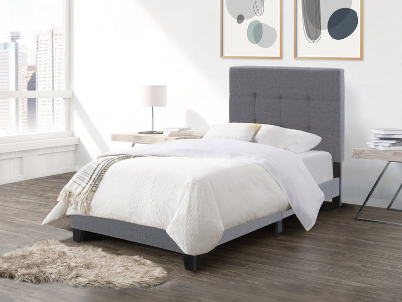 grey Twin / Single Panel Bed Ellery Collection lifestyle scene by CorLiving
