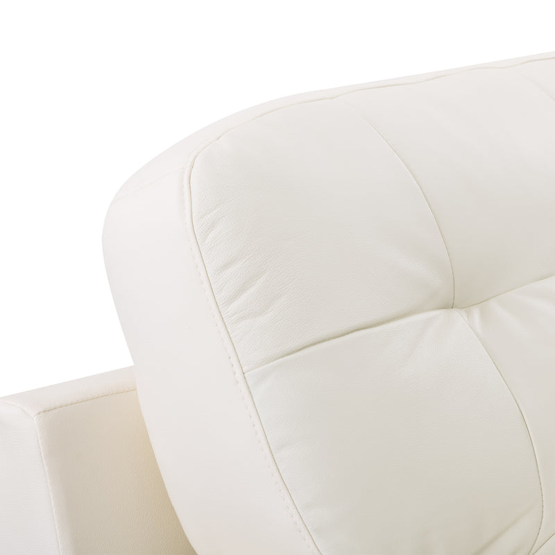 white Leather Armchair Burnaby Collection detail image by CorLiving