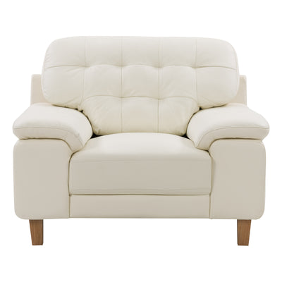 white Leather Armchair Burnaby Collection product image by CorLiving#color_white
