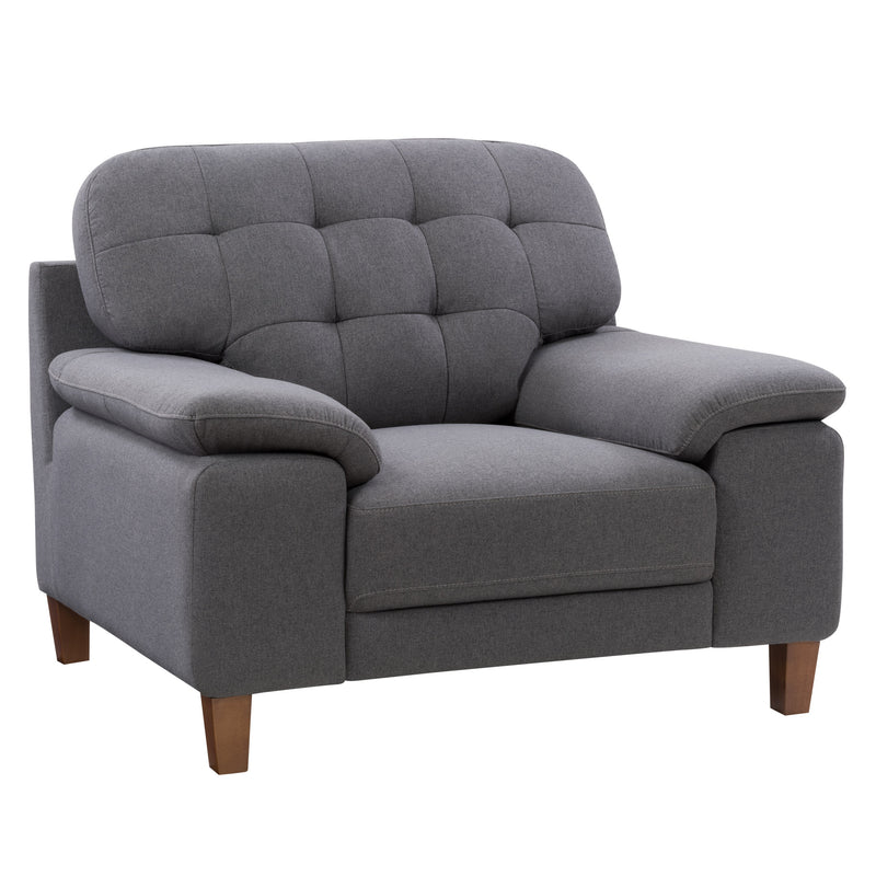 medium grey fabric Oversized Armchair Burnaby Collection lifestyle scene by CorLiving