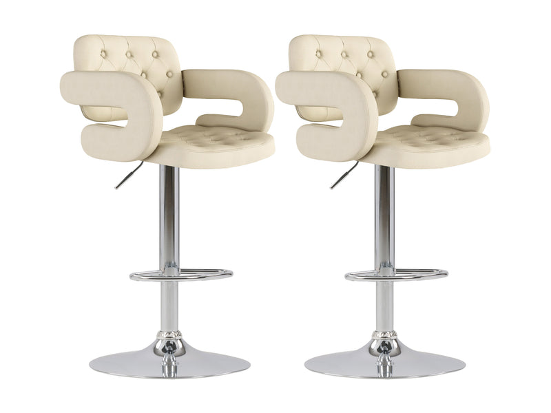 light beige Bar Stools with Arms Set of 2 Jude Collection product image by CorLiving