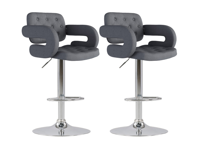 dark grey Bar Stools with Arms Set of 2 Jude Collection product image by CorLiving