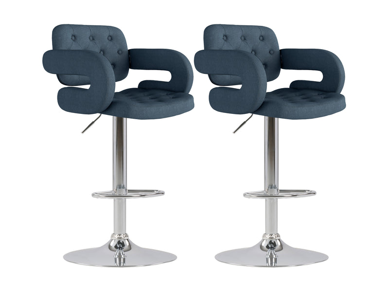 dark blue Bar Stools with Arms Set of 2 Jude Collection product image by CorLiving