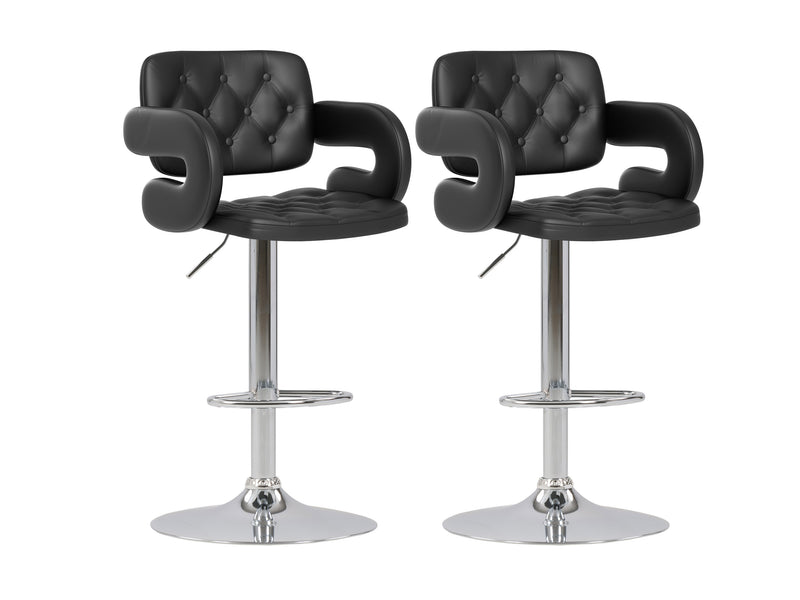 black Bar Stools with Arms Set of 2 Jude Collection product image by CorLiving