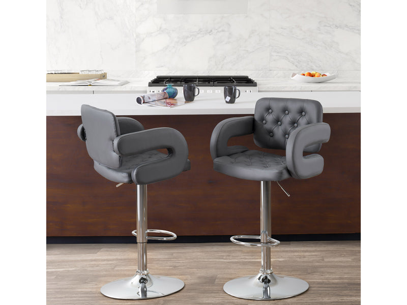 dark grey Bar Stools with Arms Set of 2 Jude Collection lifestyle scene by CorLiving