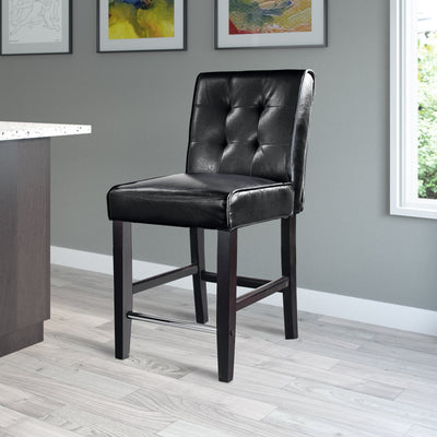 black Counter Height Bar Stool Antonio Collection lifestyle scene by CorLiving#color_black