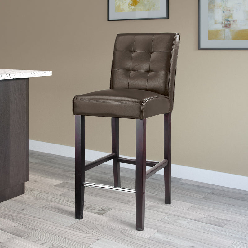 brown Bar Height Bar Stool Antonio Collection lifestyle scene by CorLiving