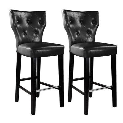 black Bar Stools with Backs Set of 2 CorLiving Collection product image by CorLiving#color_black