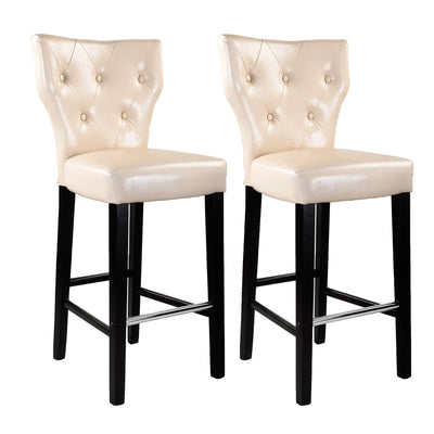 cream Bar Stools with Backs Set of 2 CorLiving Collection product image by CorLiving#color_cream