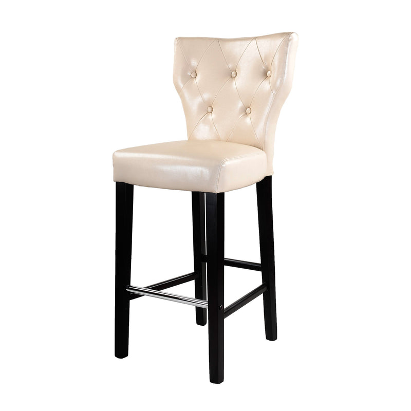 cream Bar Stools with Backs Set of 2 CorLiving Collection product image by CorLiving