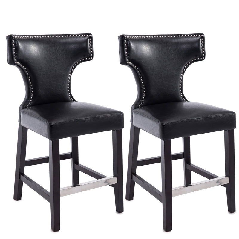 black Counter Height Bar Stools Set of 2 Aiden Collection product image by CorLiving