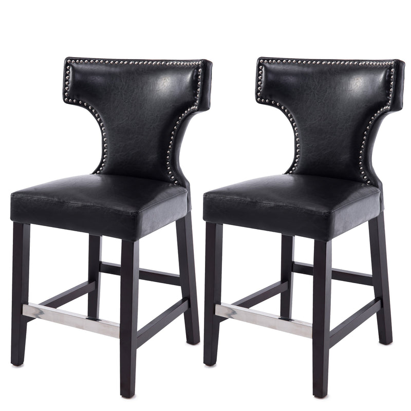 black Counter Height Bar Stools Set of 2 Aiden Collection product image by CorLiving
