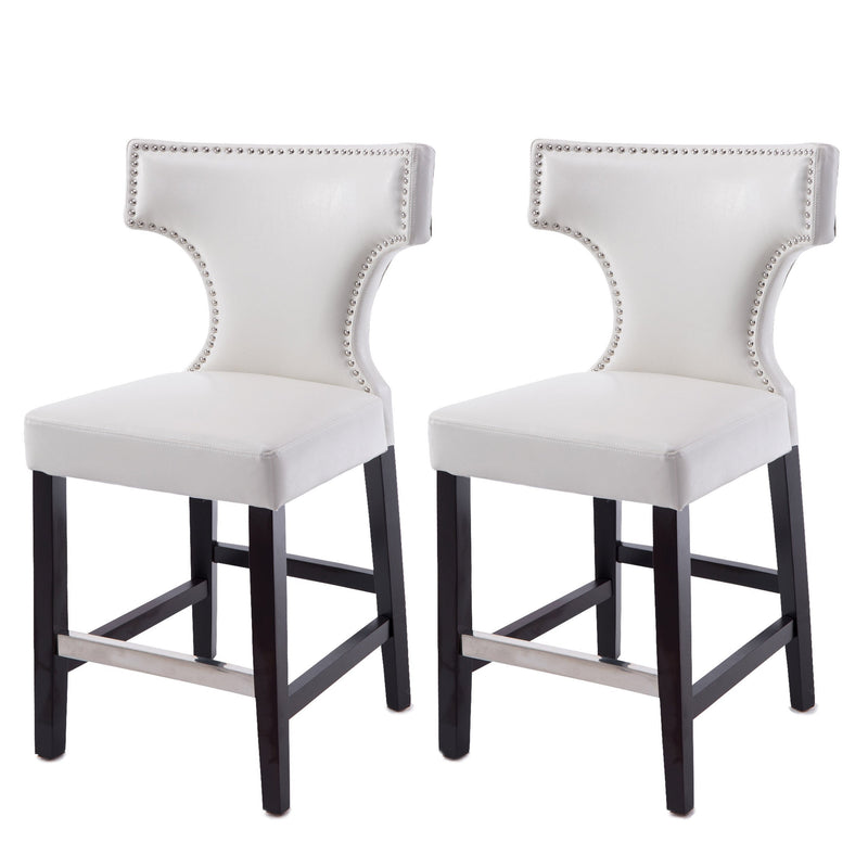 white Counter Height Bar Stools Set of 2 Aiden Collection product image by CorLiving