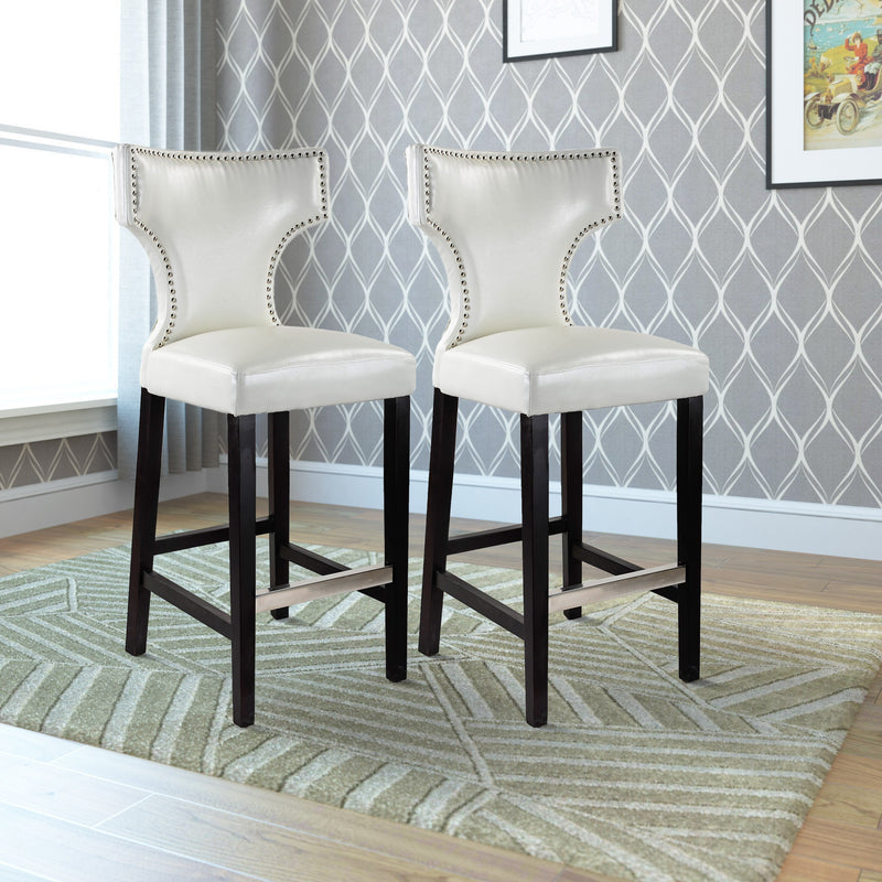 white Bar Height Bar Stools Set of 2 Aiden Collection lifestyle scene by CorLiving