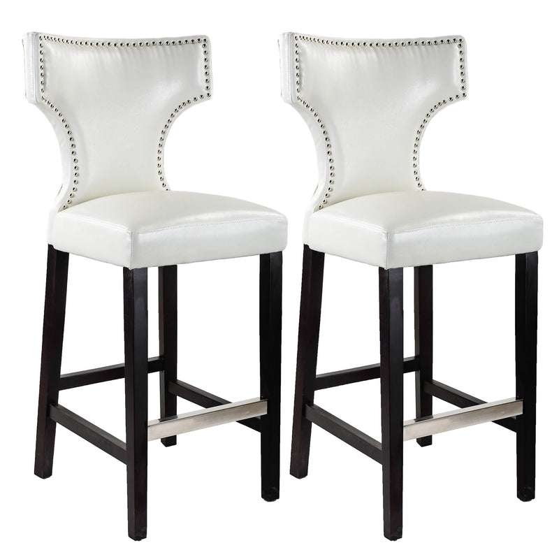 white Bar Height Bar Stools Set of 2 Aiden Collection product image by CorLiving