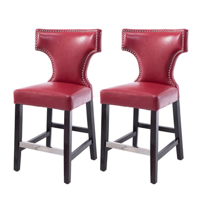 red Counter Height Bar Stools Set of 2 Aiden Collection product image by CorLiving#color_red