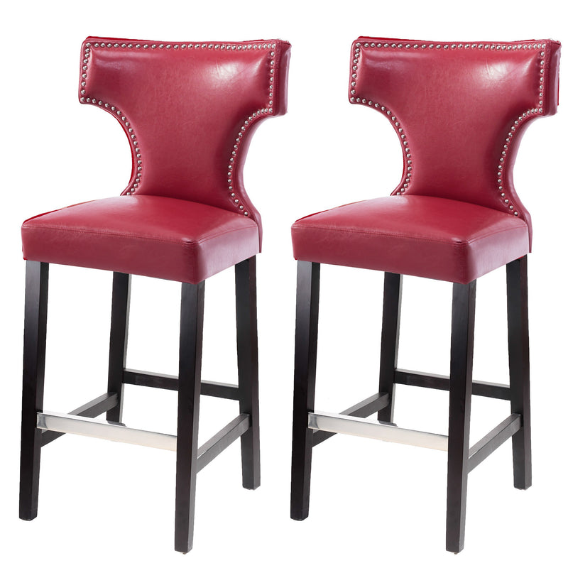 red Bar Height Bar Stools Set of 2 Aiden Collection product image by CorLiving