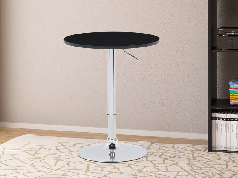 black Adjustable Height Round Bar Table Maya Collection lifestyle scene by CorLiving
