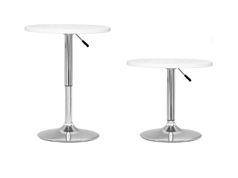 white Adjustable Height Round Bar Table Maya Collection product image by CorLiving