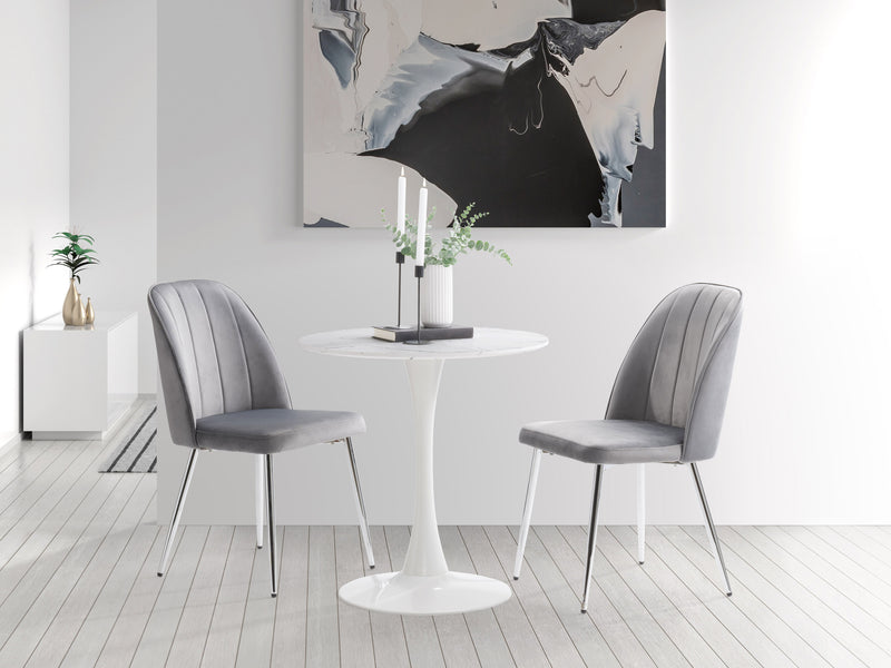 grey Velvet Dining Room Chairs, Set of 2 Noelle Collection lifestyle scene by CorLiving