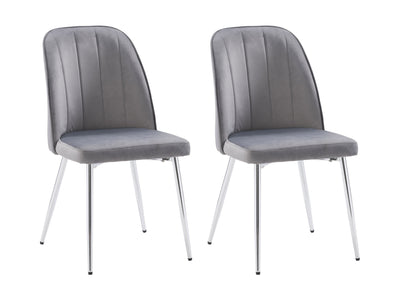 grey Velvet Dining Room Chairs, Set of 2 Noelle Collection product image by CorLiving#color_grey