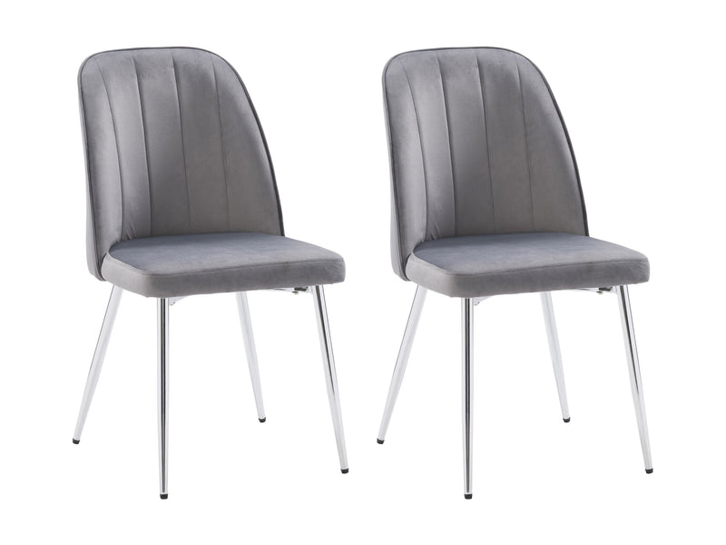 grey Velvet Dining Room Chairs, Set of 2 Noelle Collection product image by CorLiving