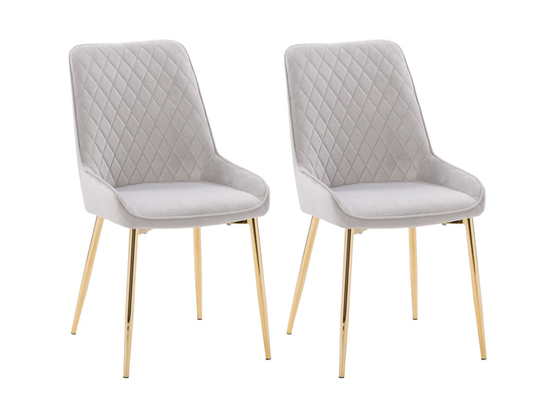 light grey Luxury Velvet Dining Chairs, Set of 2 Nia Collection product image by CorLiving