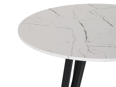 white marble Small Round Dining Table Ezra Collection detail image by CorLiving#color_white-marble