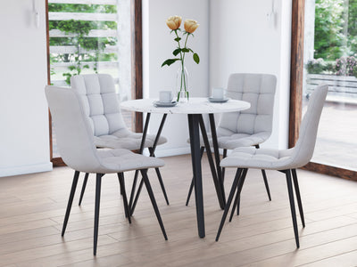 white marble Small Round Dining Table Ezra Collection lifestyle scene by CorLiving#color_white-marble