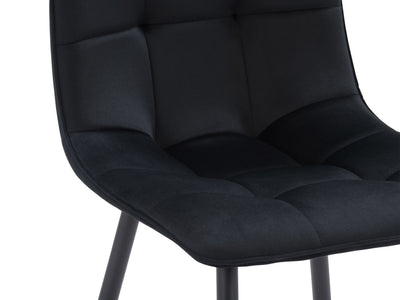 black Velvet Upholstered Dining Chairs, Set of 2 Nash Collection detail image by CorLiving#color_nash-black-velvet