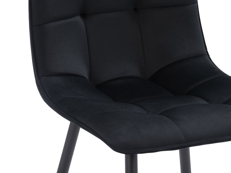 black Velvet Upholstered Dining Chairs, Set of 2 Nash Collection detail image by CorLiving