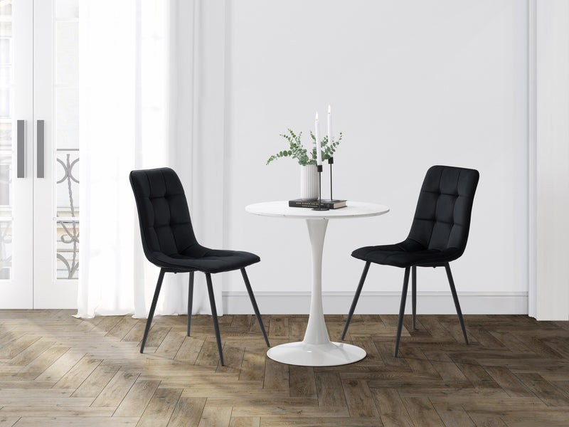 black Velvet Upholstered Dining Chairs, Set of 2 Nash Collection lifestyle scene by CorLiving