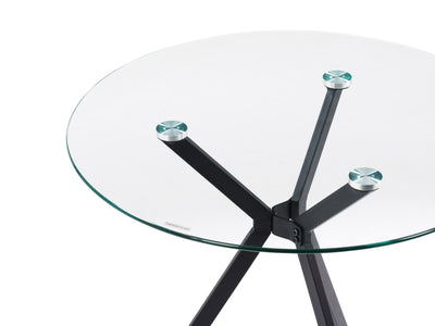 black 5pc Glass Dining Table Set Eliana Collection detail image by CorLiving#color_eliana-black