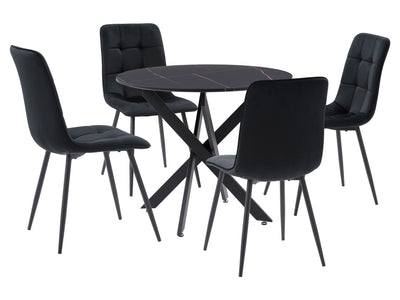 Black Dining Room Set, 5pc Elliot Collection product image by CorLiving#color_elliot-black