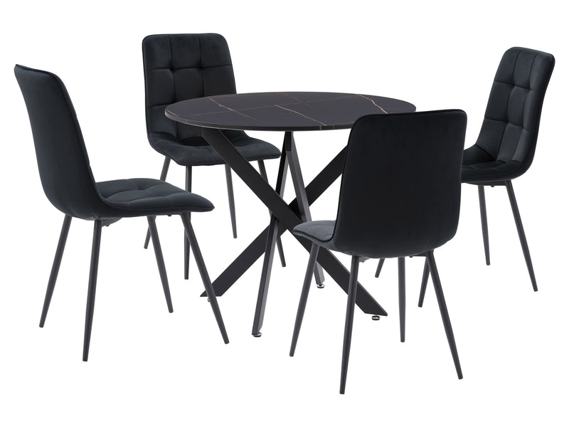 Black Dining Room Set, 5pc Elliot Collection product image by CorLiving