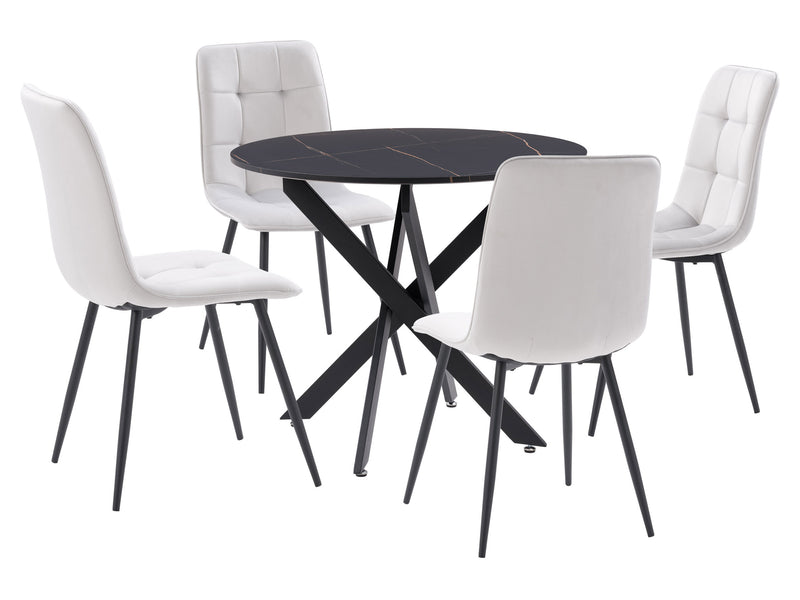 grey Black Dining Room Set, 5pc Elliot Collection product image by CorLiving